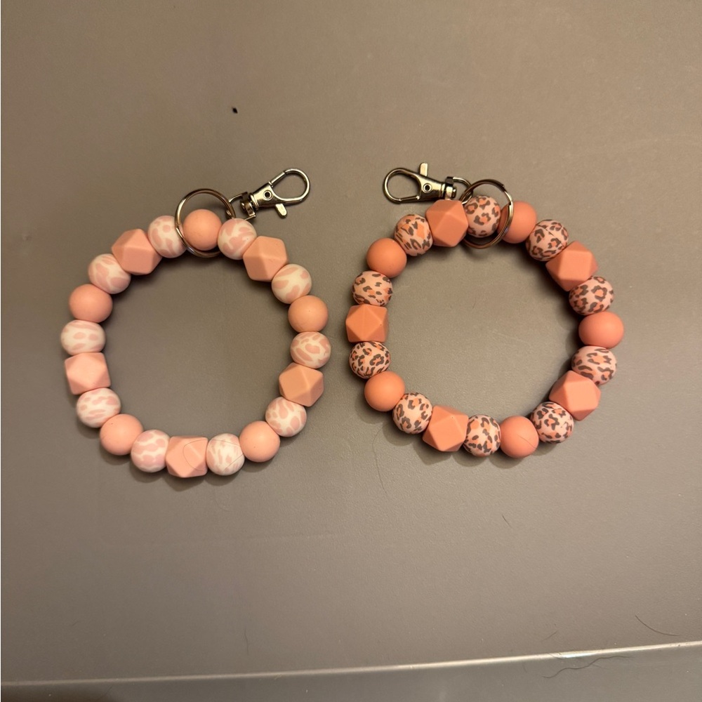 Set of 2 Beaded Wristlet Keyrings